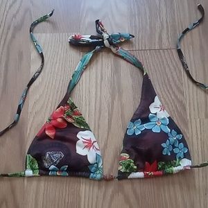 Tiki Hawaiian-style Halter Bikini Top